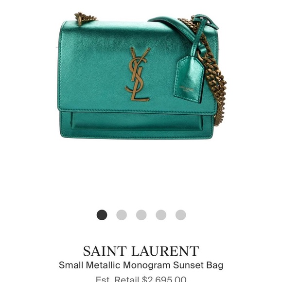 Saint Laurent Metallic Monogram Sunset Bag - Picture 9 of 16